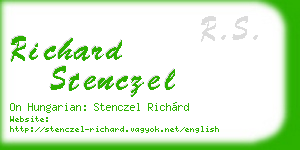 richard stenczel business card